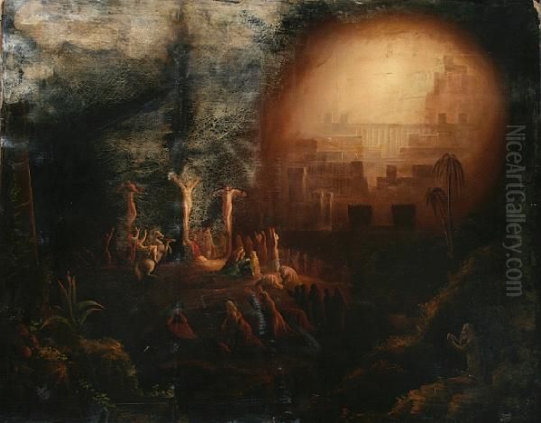 The Crucifixion Before Jerusalem Oil Painting by John Martin