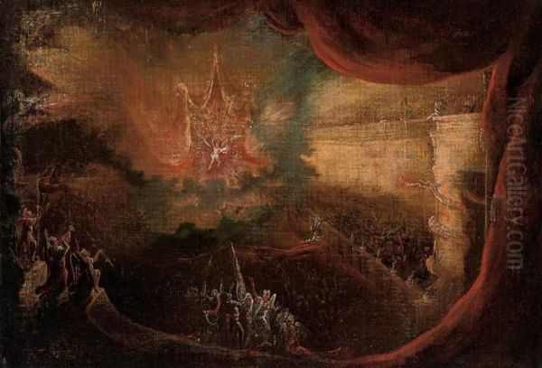 Satan Entering His Kingdom Oil Painting by John Martin