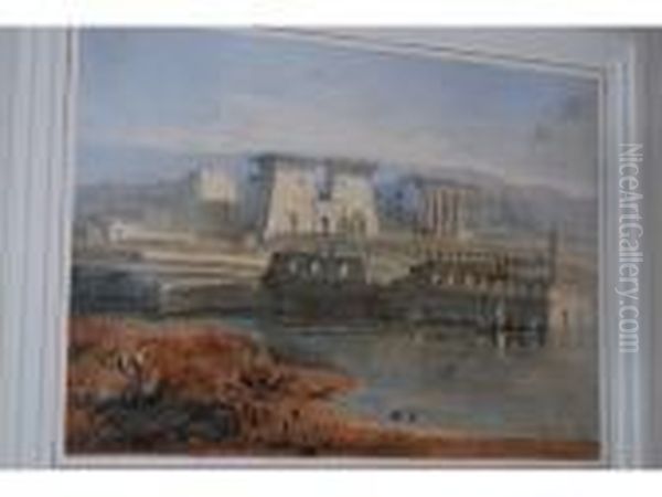 Study Of Egyptian Ruins By The Nile Oil Painting by John Martin