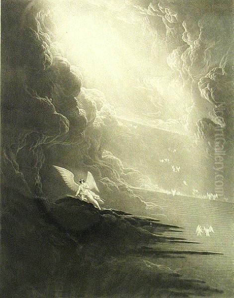 Book 3, Line 501, From Paradise 
Lost; Thedestruction Of Sodom And Gomorrah; The Fall Of The Walls 
Ofjericho, From Illustrations To The Bible Oil Painting by John Martin