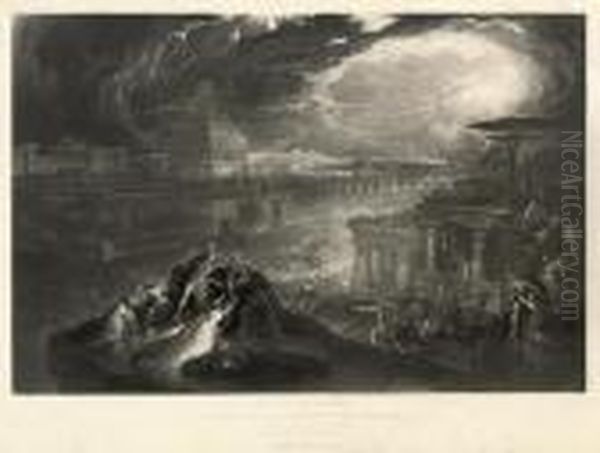 The Fall Of Babylon Oil Painting by John Martin