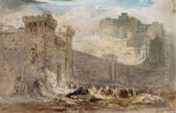 Christ's Entry Into Jerusalem Oil Painting by John Martin