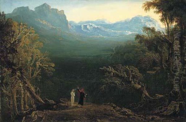 Edwin And Angelina, Or The Hermit Oil Painting by John Martin