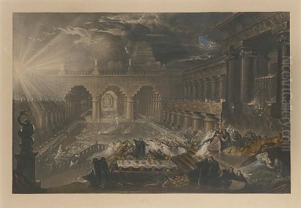 Belshazzar's Feast (second Plate) (campbell 89) Oil Painting by John Martin