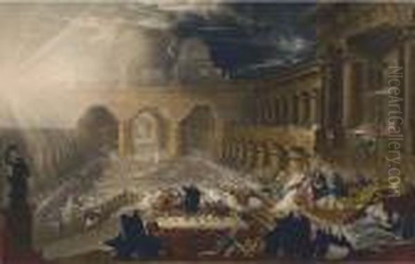 Belshazzar's Feast; And The Fall Of Nineveh Oil Painting by John Martin