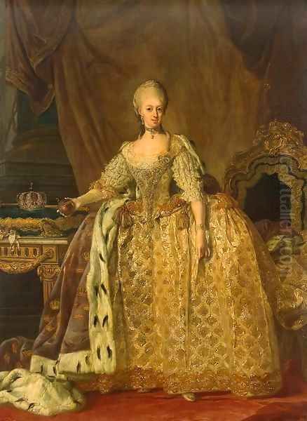 Portrait of Queen Sophie-Magdalene Oil Painting by Lorentz the Younger Pasch