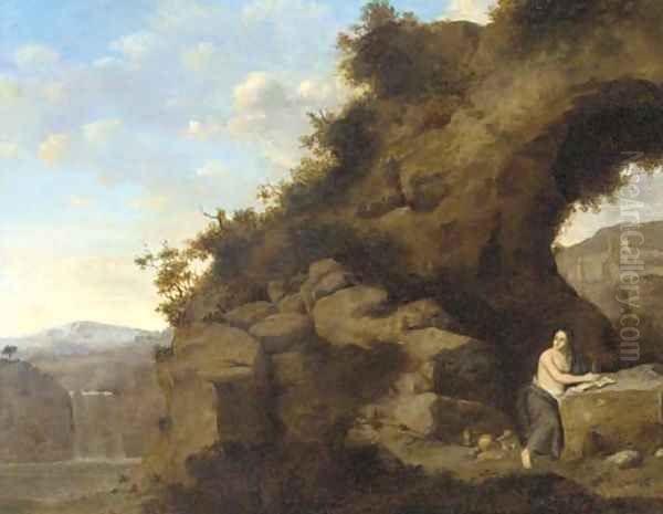 The Penitent Magdalen Oil Painting by Cornelis Van Poelenburgh