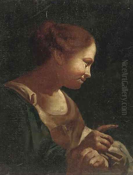 Head of a girl Oil Painting by Giovanni Battista Piazzetta