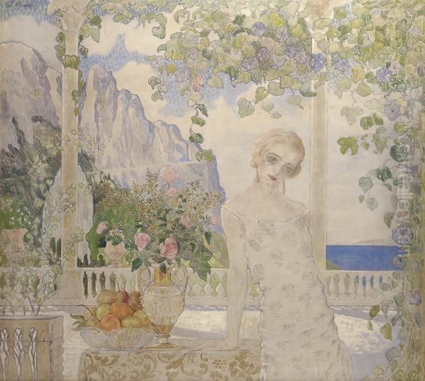 Capri Oil Painting by Piero Marussig