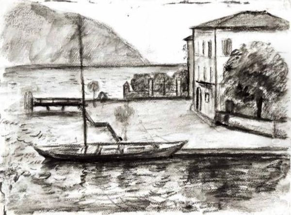 Lago Di Como Oil Painting by Piero Marussig