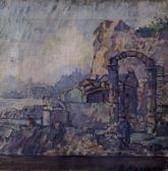 Veduta Di Citta Oil Painting by Piero Marussig