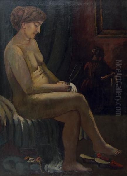 Nudo Allo Specchio, 1922/23 Oil Painting by Piero Marussig