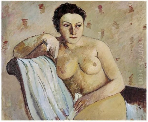 Modella (nudo) Oil Painting by Piero Marussig