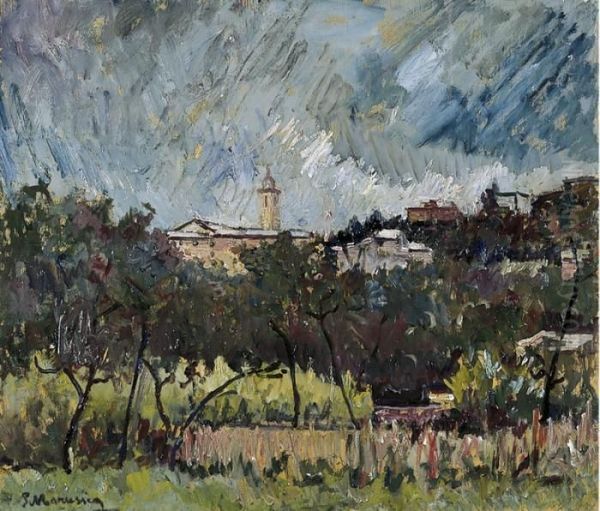 Paesaggio Oil Painting by Piero Marussig