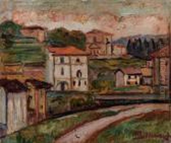 Paesaggio - (c. 1930) Oil Painting by Piero Marussig