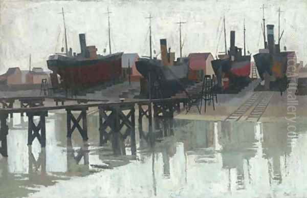 Dry dock Oil Painting by John Platt