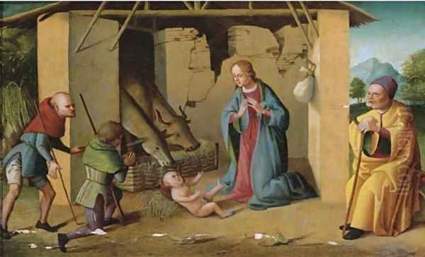 The Adoration of the Shepherds Oil Painting by Marco Palmezzano