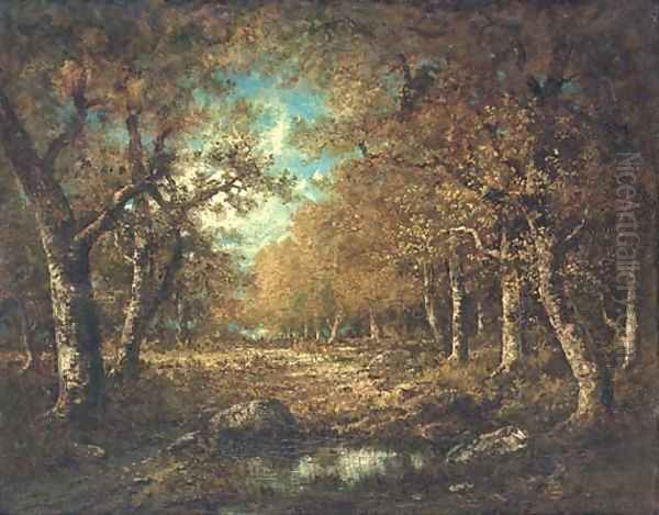 Autumn Oil Painting by Narcisse-Virgile D Az De La Pena