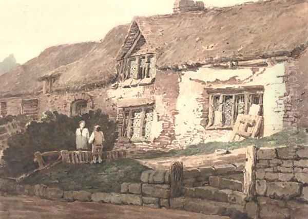 Old cottages, Devonshire Oil Painting by Samuel Prout