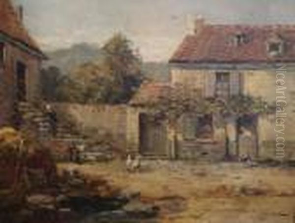 Cour De Ferme Oil Painting by Gustave Mascart