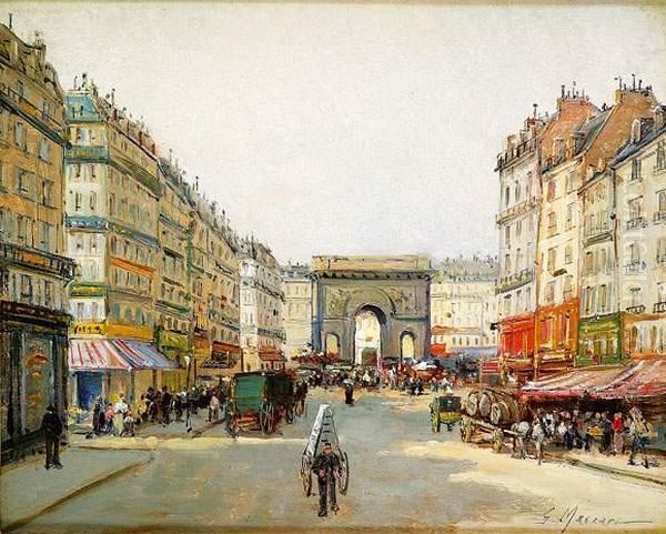 La Porte Saint Denis Oil Painting by Gustave Mascart