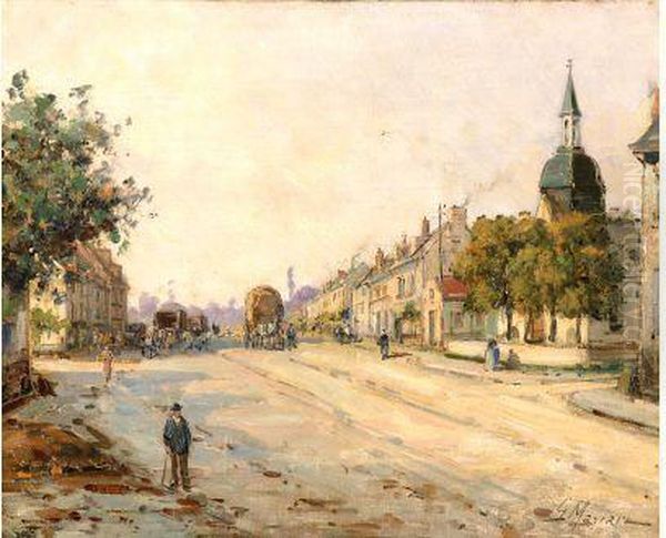 Rue Animee Oil Painting by Gustave Mascart