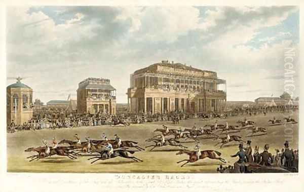 Doncaster Races, passing the judge stand (Siltzer 221), by Smart and Hunt Oil Painting by James Pollard