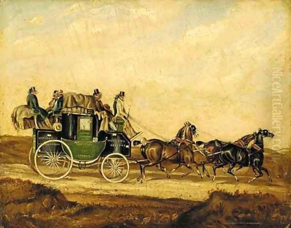 The Bristol and Bath to London Coach Oil Painting by James Pollard