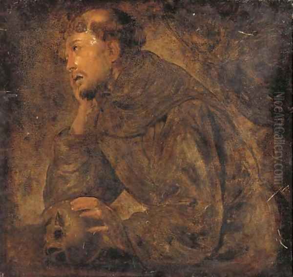 Saint Francis of Assisi Oil Painting by Mattia Preti