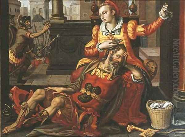 Samson and Delilah Oil Painting by Pieter Pietersz