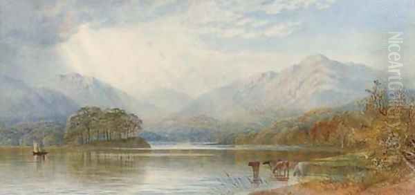 The head of Lake Windermere Oil Painting by Cornelius Pearson