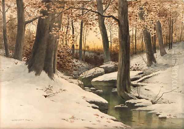 Winter Landscape Oil Painting by William Merrit Post