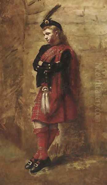 The pensive Highlander Oil Painting by John Pettie