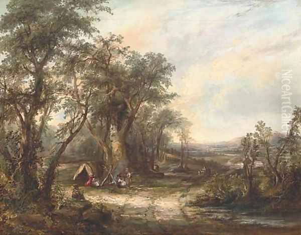 The gypsy encampment Oil Painting by Joseph Paul Pettit