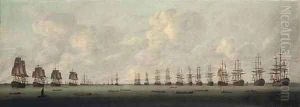 The Naval Review, Spithead, 1814 Oil Painting by Nicholas Pocock