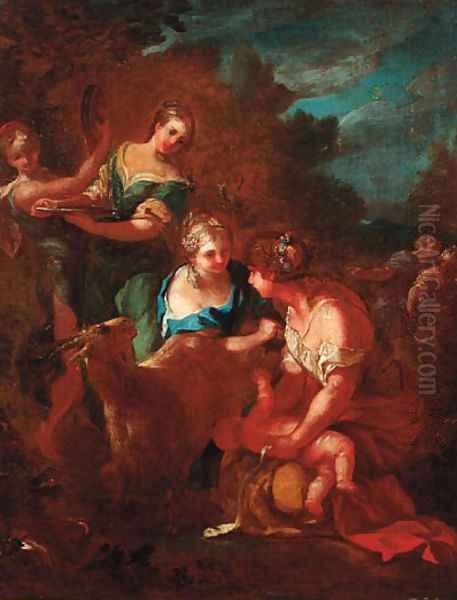 The Nurture of Jupiter Oil Painting by Nicolas Poussin