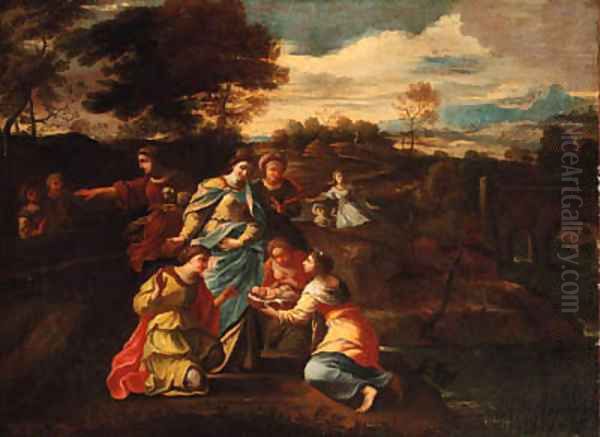 The finding of Moses 2 Oil Painting by Nicolas Poussin