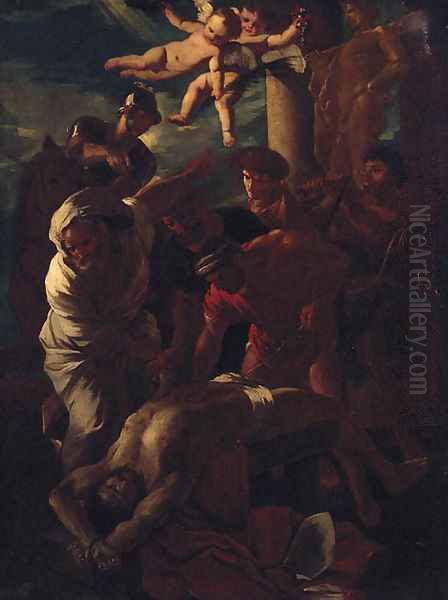 The martyrdom of Saint Erasmus Oil Painting by Nicolas Poussin