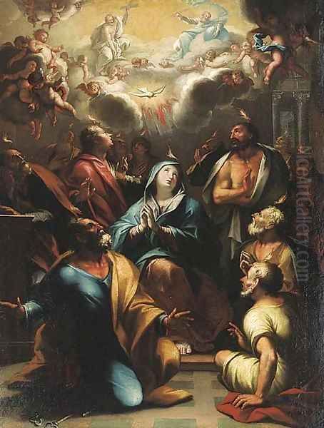 The Pentecost Oil Painting by Domenico Piola