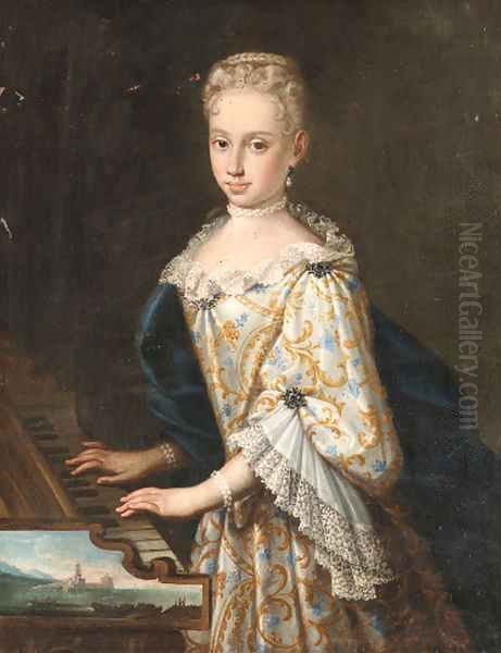 Portrait of a lady Oil Painting by Giovanni Maria delle, called Mulinaretto Piane