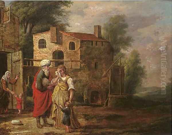 The dismissal of Hagar Oil Painting by Jacob Pynas