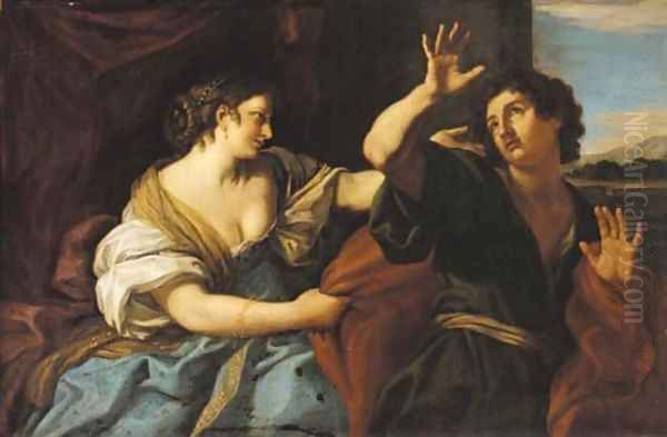 Joseph and Potiphar's wife Oil Painting by Jan Von Lis, Called Pan