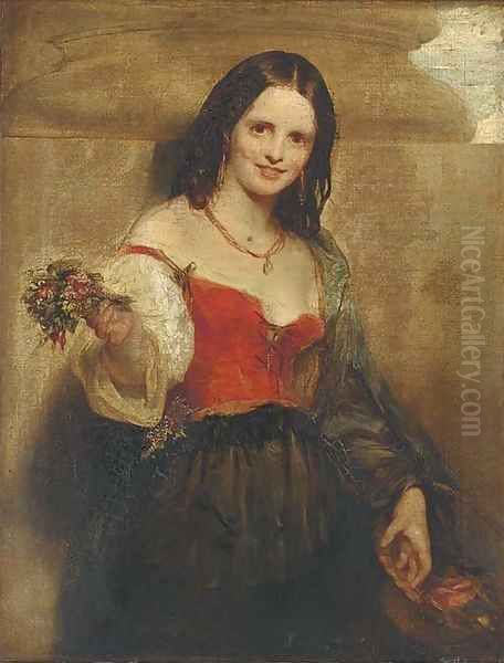 The flower seller Oil Painting by John Phillip