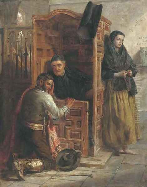 Waiting at the confessional Oil Painting by John Phillip