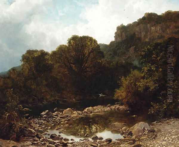 On the river Llugwy, Betws-y-Coed, North Wales Oil Painting by Joseph Paul Pettitt