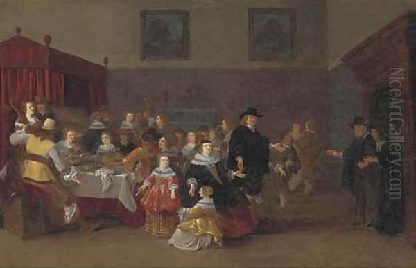 A banquet Oil Painting by Anthonie Palamedesz(Stevaerts, Stevens)