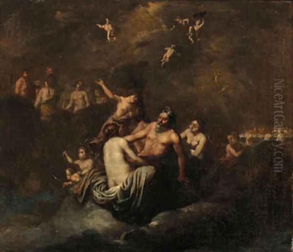 Jupiter with Diana Oil Painting by Cornelis Van Poelenburch