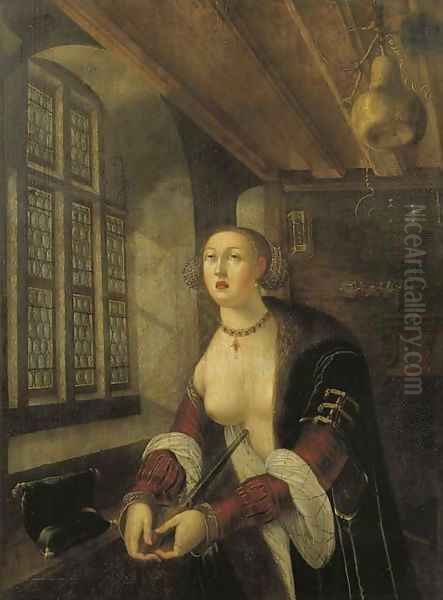 Lucretia Oil Painting by Georg Pencz