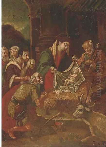 The Adoration of the Shepherds Oil Painting by Jacopo Bassano (Jacopo Da Ponte