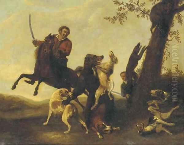 The bear hunt Oil Painting by Paulus Potter